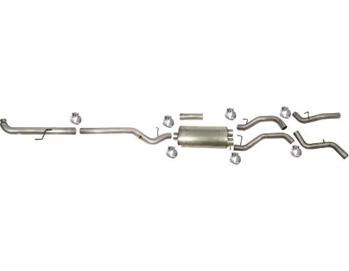 701 - Flo-Pro 4-inch Down Pipe Back Dual Exhaust - Aluminized - GM 2001-2007 EC-CC/SB-LB SRW ONLY